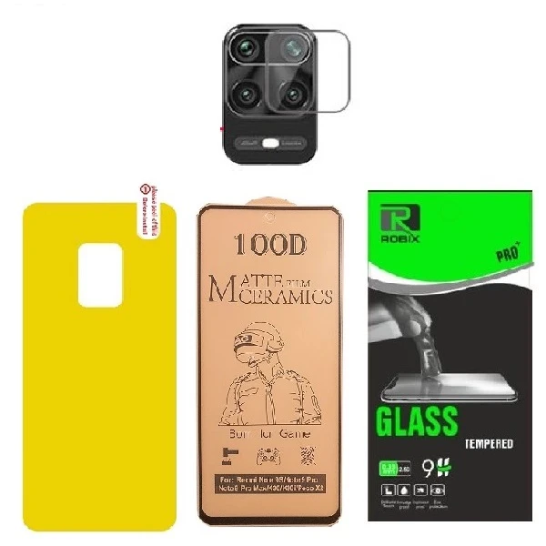محافظ صفحه نمایش مات وپشت گوشی روبیکس مدل CR- Note 9sمناسب برای گوشی موبایل شیائومی NOTE 9s به همراه محافظ لنز دوربین