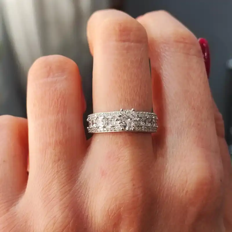 انگشتر نقره زنانه مدل جواهر کد JW5084