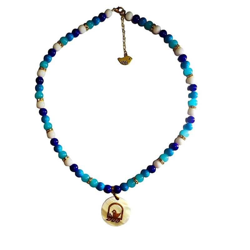 گردنبند دخترانه مدل پرنده صدفی کد U61