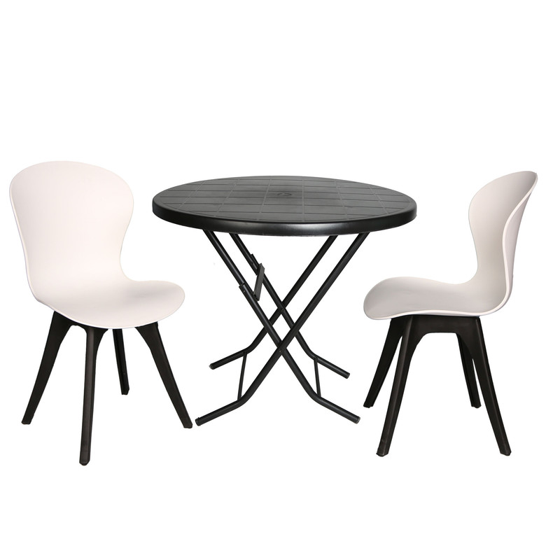 میز و صندلی ناهارخوری دو نفره مدل ماهلین فایبرگلاس پایه پلاستیکی TGM