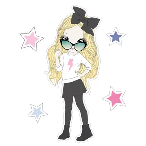 استیکر دیواری کودک تُکتم مدل love girl کد29