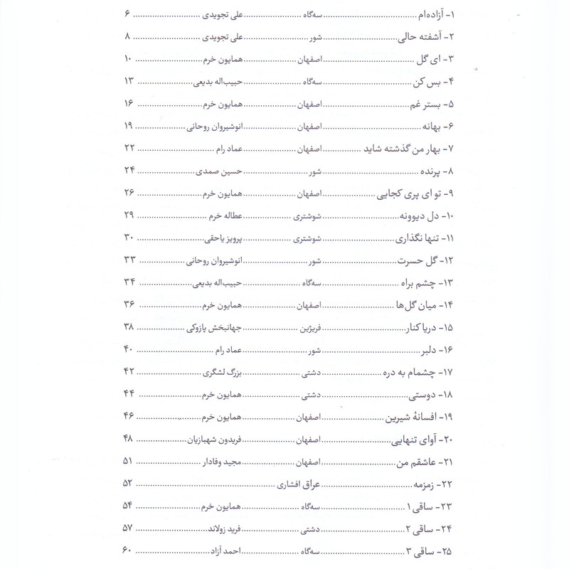 کتاب نغمه های رنگارنگ چهل تصنیف و ترانه ایرانی برای ویولن و سازهای هم کوک اثر فرشید فرهمند حسن زاده نشر سرود جلد 1