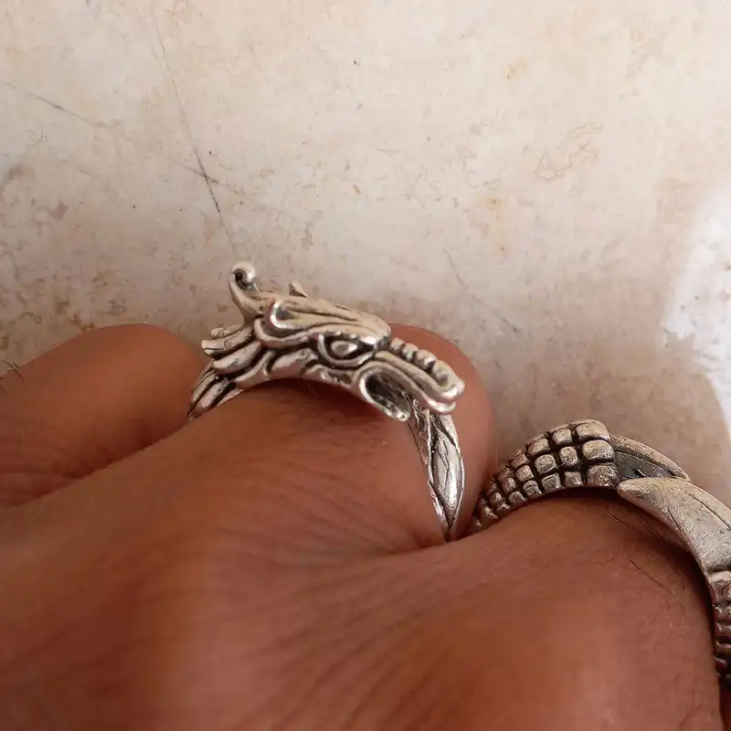 انگشتر مردانه مدل اژدها کد 032