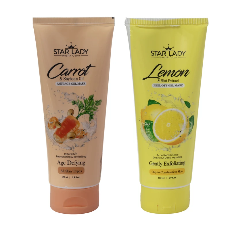 ژل ماسک صورت استارلیدی مدل دانه سویا به همراه ژل ماسک صورت استارلیدی مدل لیمو و نعنا حجم 175 میلی لیتر