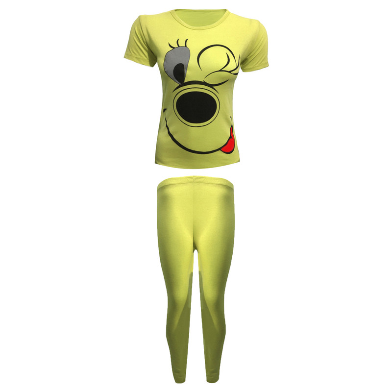 ست تی شرت آستین کوتاه و شلوار زنانه مدل Luis کد tm-167888888 رنگ زرد