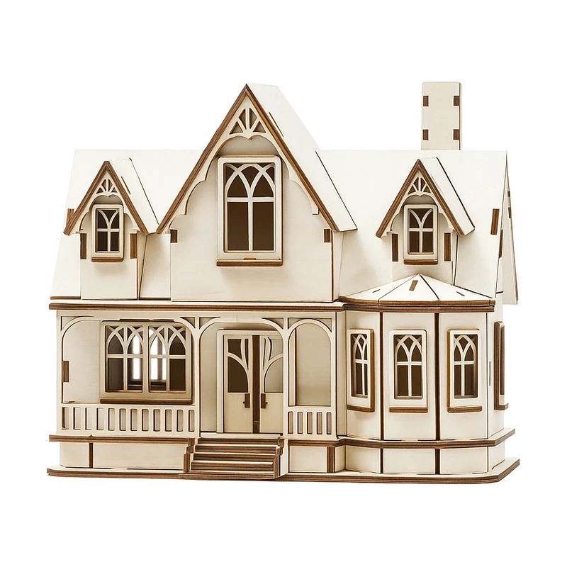 ساختنی 107 تکه مدل ماکت چوبی خانه کد M209