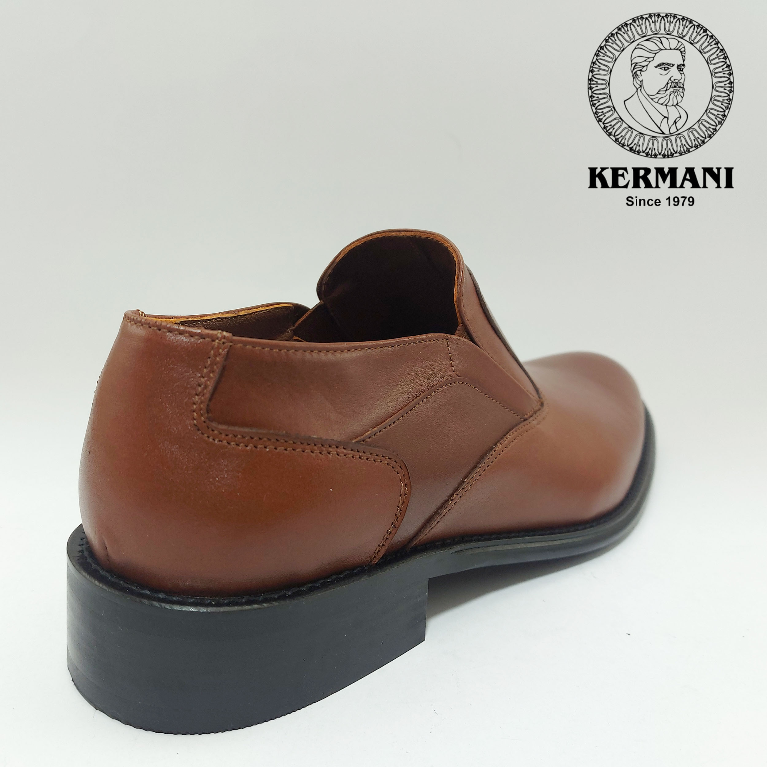 کفش مردانه کرمانی مدل چرم دستدوز طبیعی کد 350 رنگ عسلی -  - 3