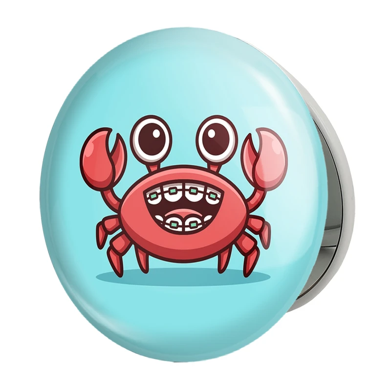 آینه جیبی خندالو طرح حیوانات آبزی خرچنگ مدل تاشو کد 28166 