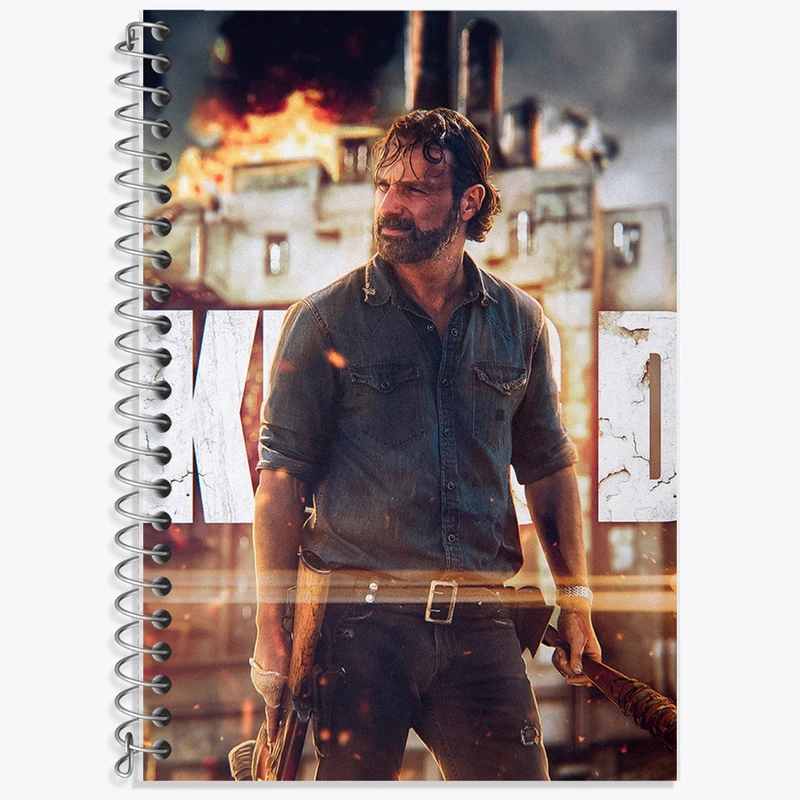 دفتر زبان 50 برگ خندالو مدل سه خط طرح ریک مردگان متحرک کد F256