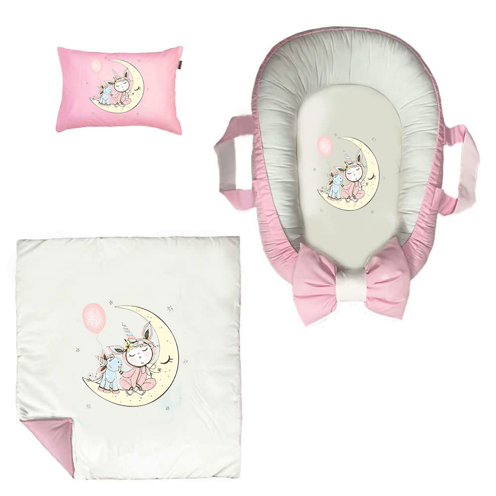 سرویس خواب سه تکه نوزاد ناریکو مدل گارد محافظ دار طرح فانتزی کد 0437