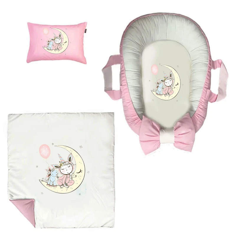 سرویس خواب سه تکه نوزاد ناریکو مدل گارد محافظ دار طرح فانتزی کد 0437