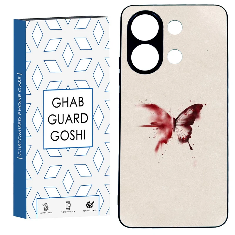 کاور قاب گارد گوشی طرح پروانه کد TPU-297 مناسب برای گوشی موبایل شیائومی  REDMI NOTE 13 4G