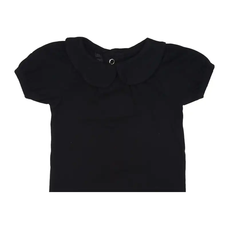 بلوز آستین کوتاه نوزادی آدمک مدل یقه ب ب کد 11400101 رنگ مشکی