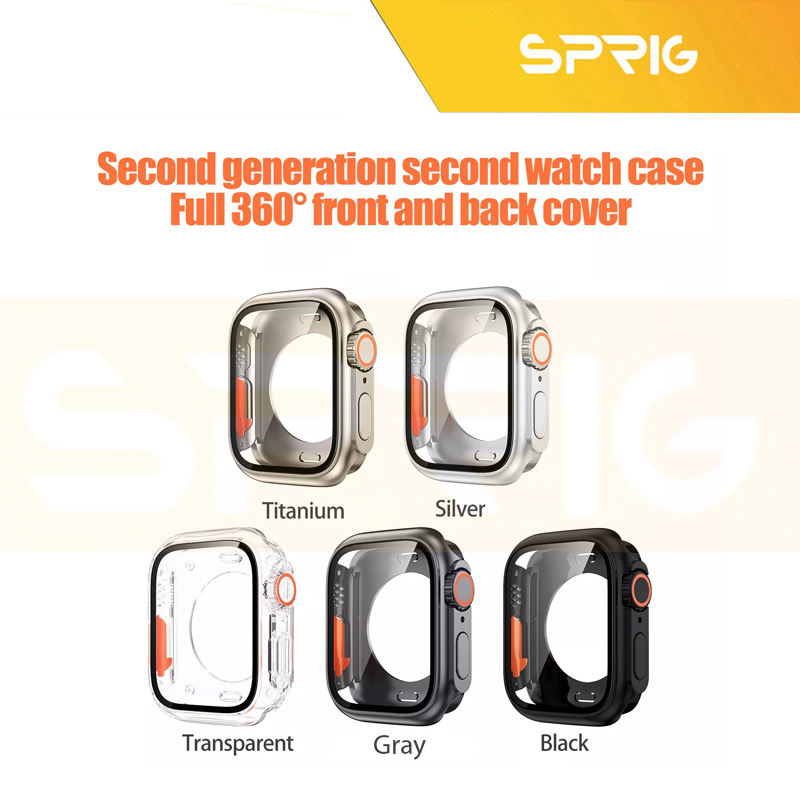 کاور اسپریگ مدل 360-Ultra Design مناسب برای اپل واچ Series 7 45mm / Series 8 45mm / Series 9 45mm به همراه محافظ صفحه نمایش