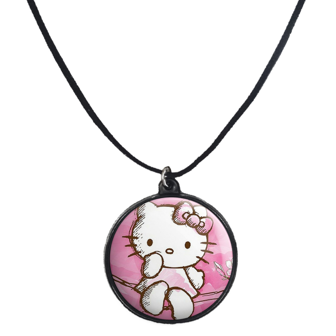 گردنبند پرمانه طرح کیتی کد pmb.22495 مدل دو طرفه