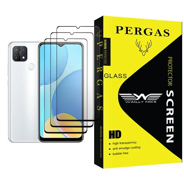 محافظ صفحه نمایش وایلی نایس مدل Pergas Glass MIX003 مناسب برای گوشی موبایل اوپو A15s بسته سه عددی