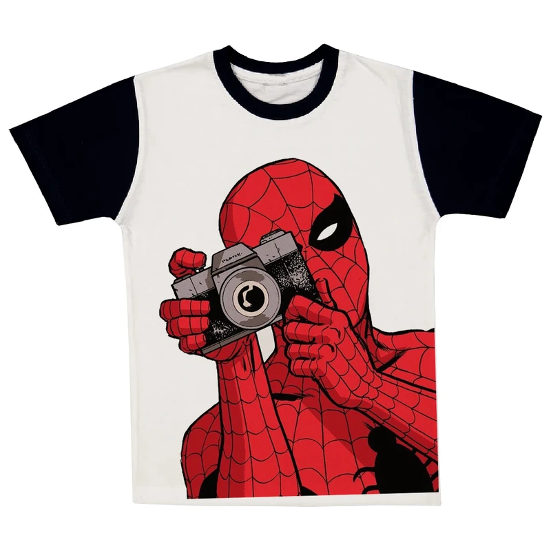 تی شرت آستین کوتاه پسرانه مدل مرد عنکبوتی کد A66