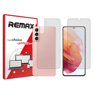 Remax HyGEL transparent display screen protector suitable for Samsung Galaxy S21 mobile phones along with the back of the phone