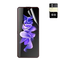 محافظ لنز دوربین ساتیان مدل 3D مناسب برای گوشی موبایل سامسونگ Galaxy Zfilp 3 5G همراه محافظ صفحه نمایش