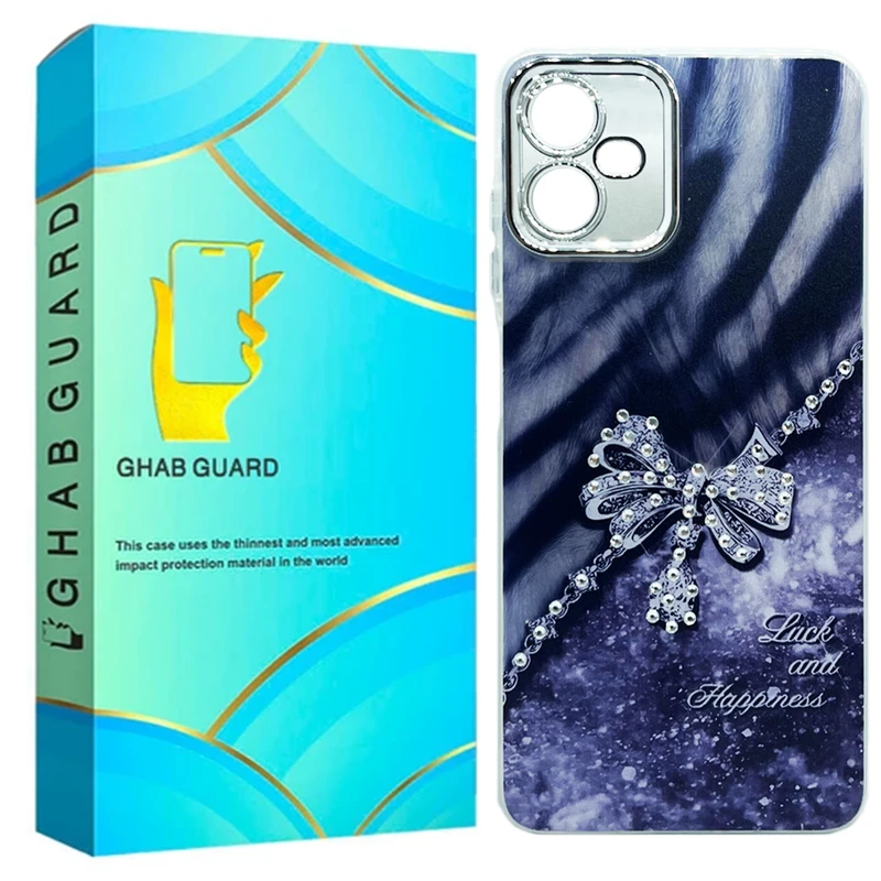 کاور قاب گارد مدل دخترانه طرح پاپیون نگینی مناسب برای گوشی موبایل سامسونگ Galaxy A06