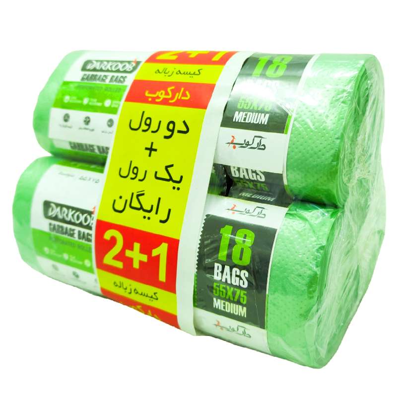 کیسه زباله دارکوب مدل DAR_ZROL-MED18 سه بسته 18 عددی