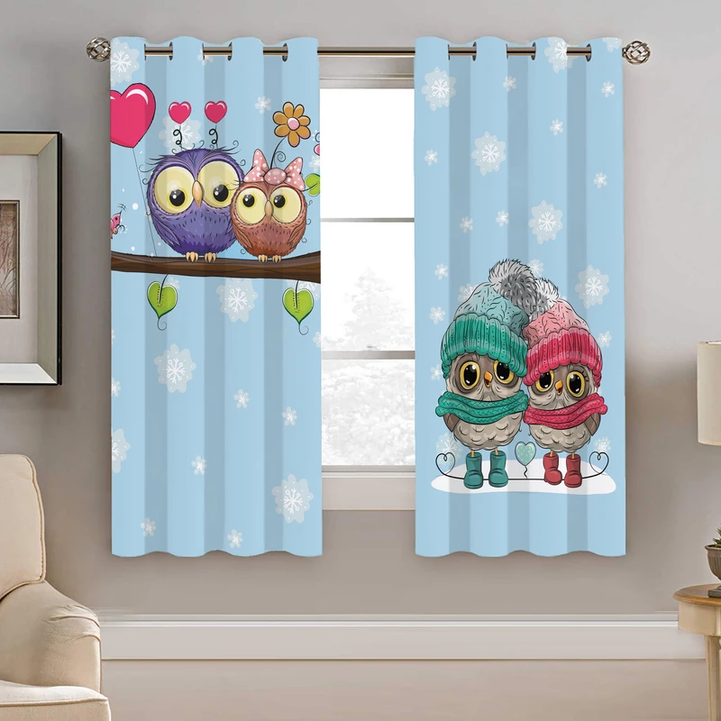 پرده نیروانا طرح جغد کودک مدل مخمل کد 8168 سایز 140×200 سانتی متر