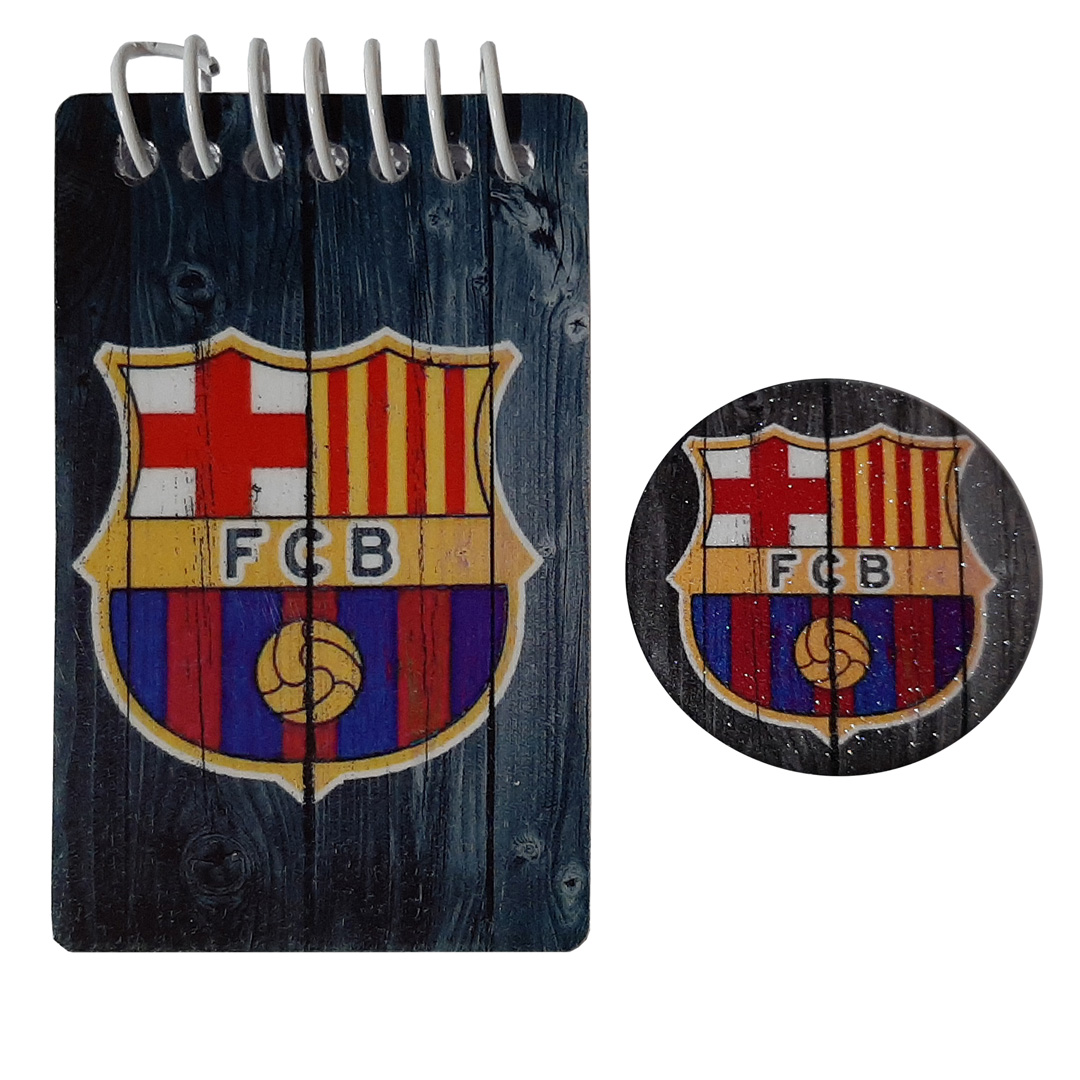 دفترچه یادداشت مدل لوگو بارسلونا به همراه پیکسل