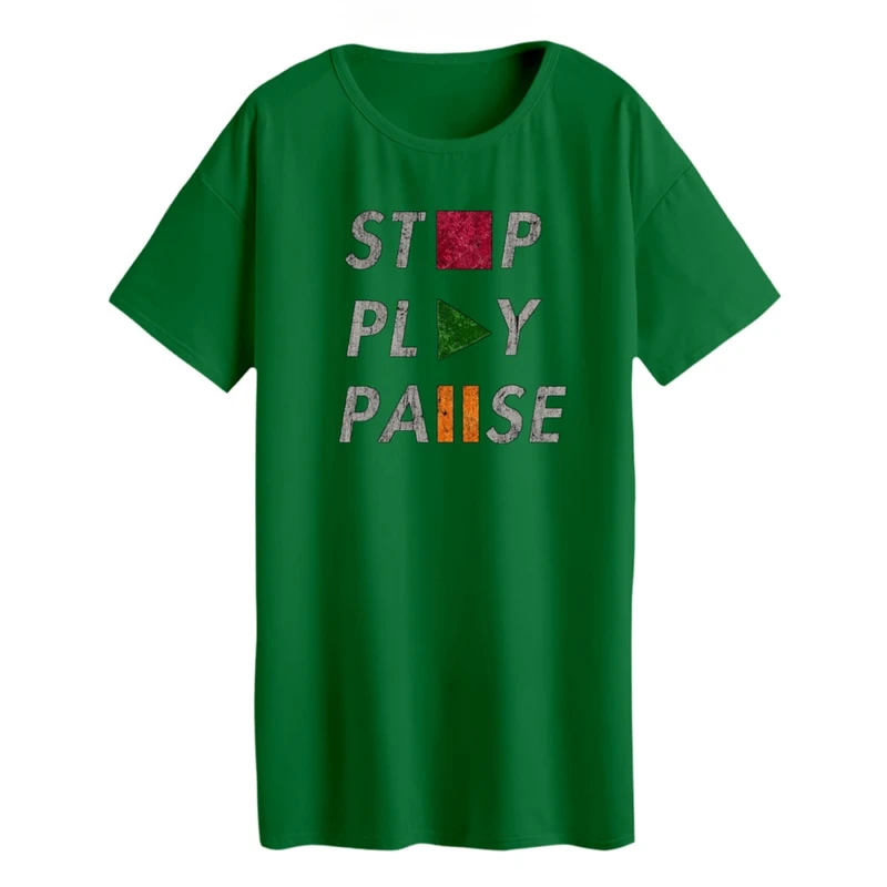 تی شرت لانگ زنانه مدل نوشته کد ۴