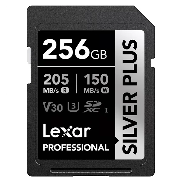 کارت حافظه SDXC لکسار مدل SILVER PLUS کلاس 10 استاندارد ظرفیت 256 گیگابایت سرعت 205MBps
