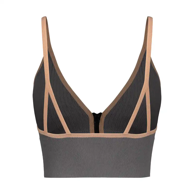 نیم تنه ورزشی زنانه ماییلدا مدل بدون فنر پددار جلو زیپ کد 4563 رنگ خاکستری