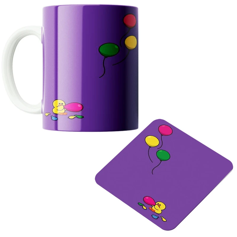 ماگ پاد آفرین مدل بادکنک کد 656 به همراه زیرلیوانی