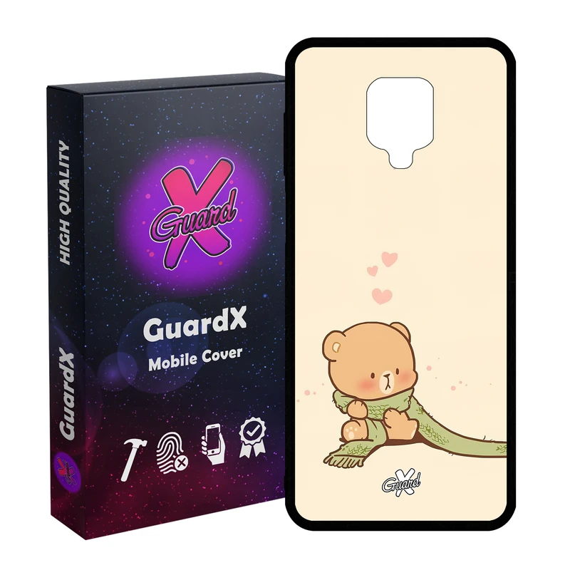 کاور گارد ایکس طرح خرس 1 مدل Glass10488 مناسب برای گوشی موبایل شیائومی Redmi Note9 Pro/Note 9 Pro Max/Redmi Note 9S/MI Poco M2 Pro