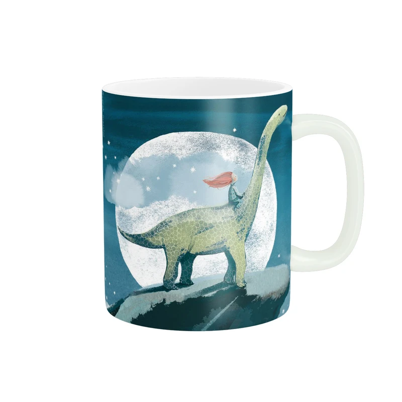 ماگ پاد آفرین مدل دختر و دایناسور کد 194