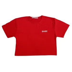 تی شرت آستین کوتاه زنانه مدل Babe 10-25 رنگ قرمز