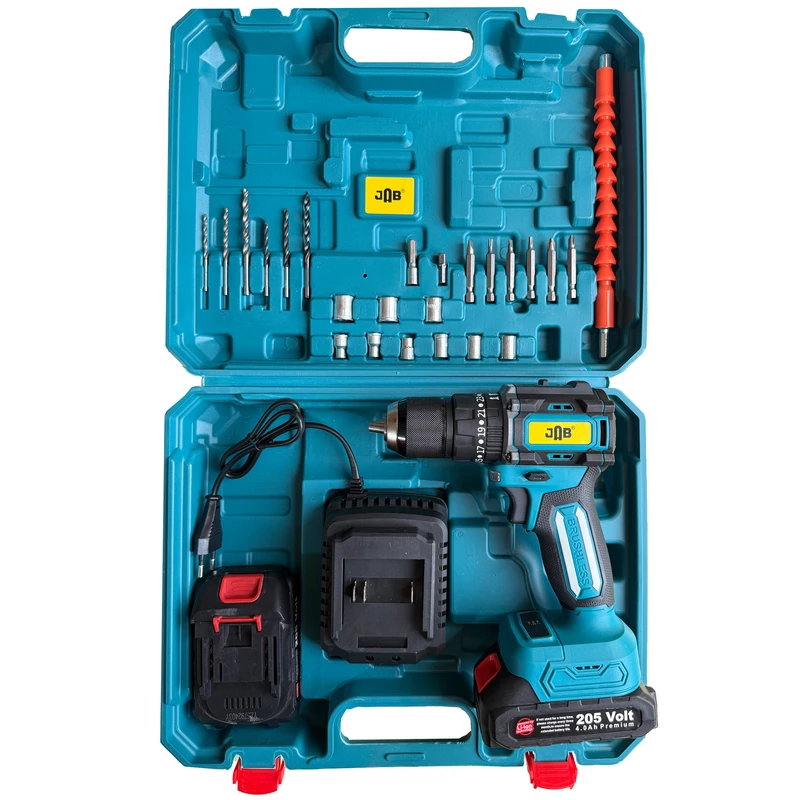 دریل پیچ گوشتی شارژی چکشی سایز 10 میلیمتر 205 ولت جاب مدل JB-205 GTX