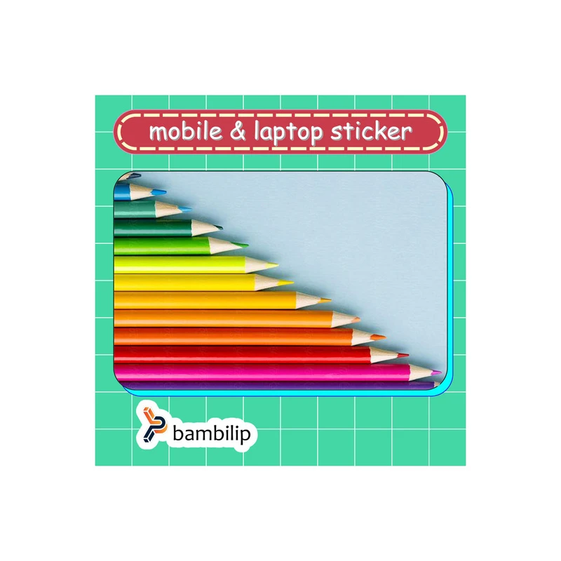استیکر بامبیلیپ مدل کارت عابر طرح مداد رنگی به ترتیب قد کد 9442022