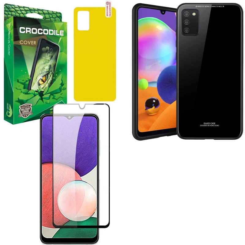 کاور کروکودیل مدل PG-CO-BND مناسب برای گوشی موبایل سامسونگ galaxy A03S به همراه محافظ صفحه نمایش و محافظ پشت گوشی