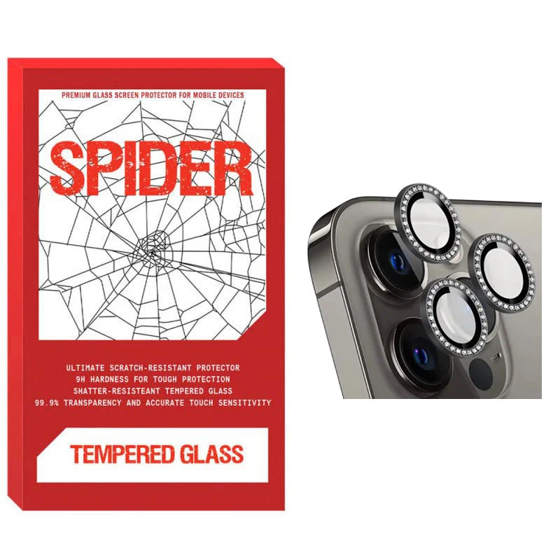 محافظ لنز دوربین اسپایدر مدل رینگی نگین دار مناسب برای گوشی موبایل اپل Iphone 11 Pro