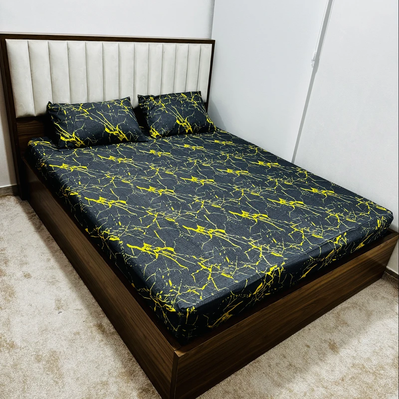 سرویس ملحفه ناتوسا مدل ماربل کد 180 دو نفره سه تکه