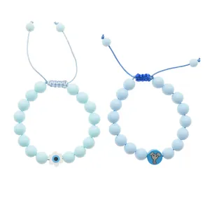 دستبند دخترانه دلنار گالری مدل فیل و چشم نظر بسته 2 عددی