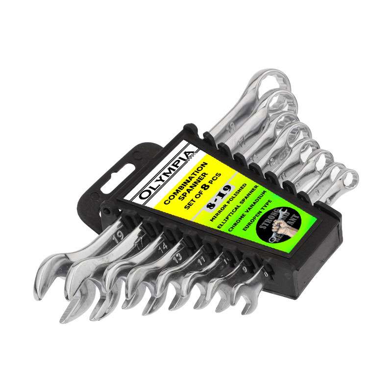 آچار یکسر تخت و یکسر رینگی المپیا مدل MM-19.8 مجموعه 8 عددی