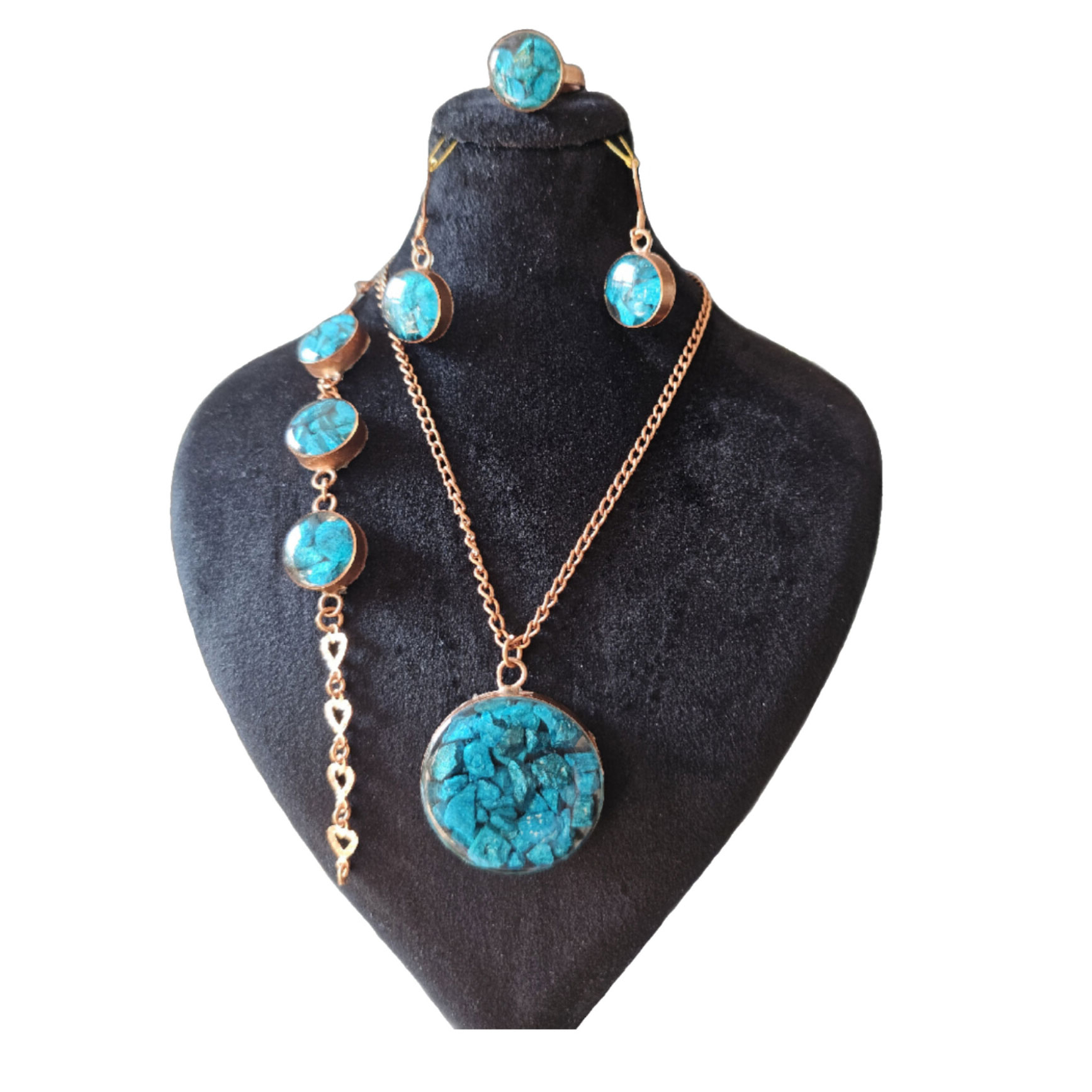 ست زیورآلات دست ساز زنانه مدل رزین کد S053