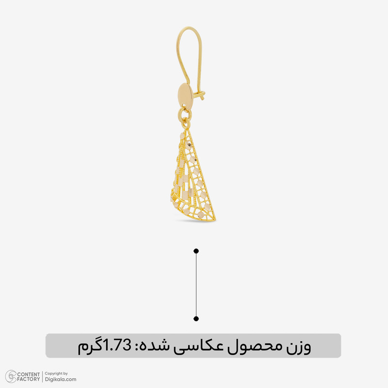 گوشواره عصایی طلا 18 عیار زنانه طلای صداقت مدل EM11 - 2