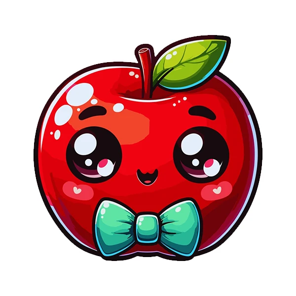 استیکر پارچه و لباس پاد آفرین طرح کارتونی سیب کد 5433