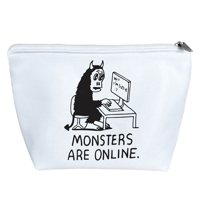 کیف لوازم آرایش دخترانه خندالو مدل Monsters Are Online کد 6672