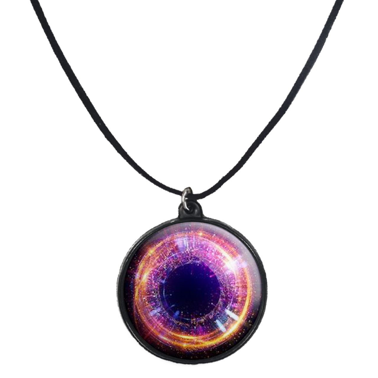 گردنبند پرمانه طرح سیاه چاله ها کد pmb.25895 مدل دو طرفه