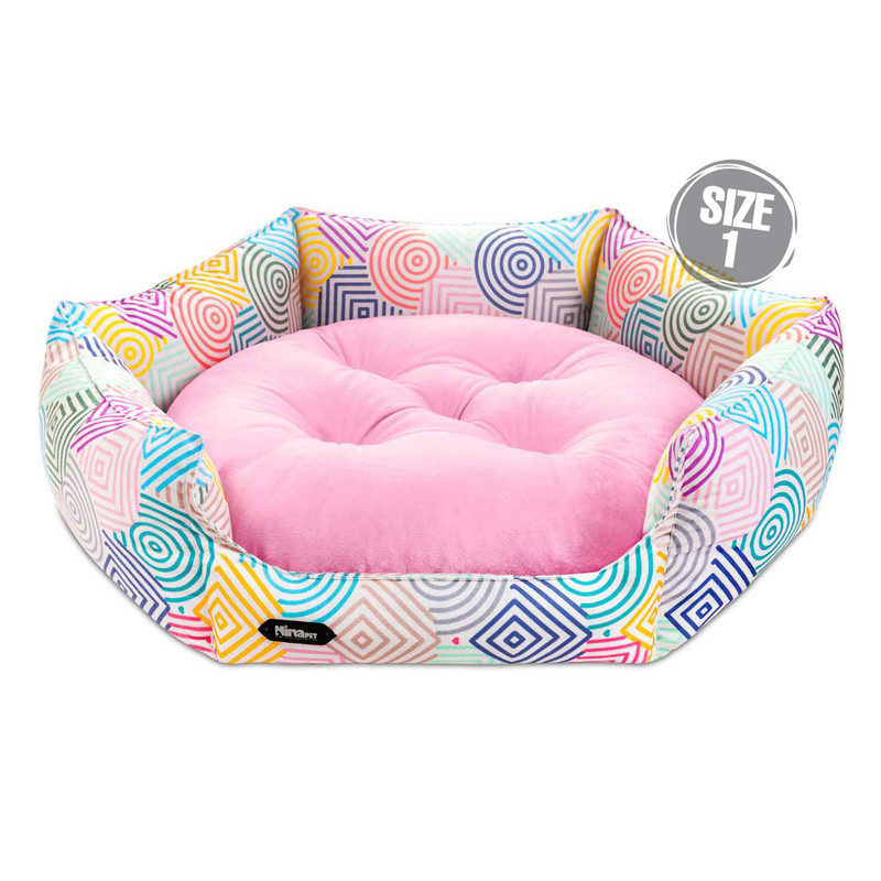 جای خواب سگ و گربه نیناپت مدل 6 ضلعی VIP طرح اشکال هندسی