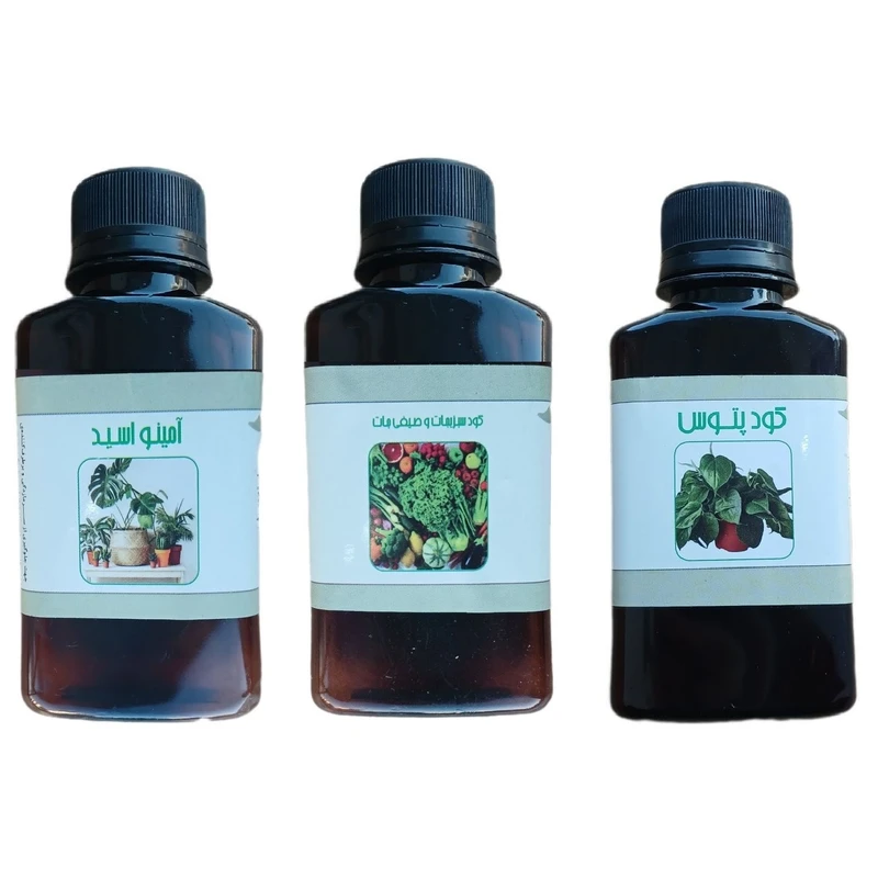 کود مایع امینو اسید و کود سبزیجات و صیفی جات و پتوس مدل life drop حجم 110 میلی لیتر بسته 3 عددی