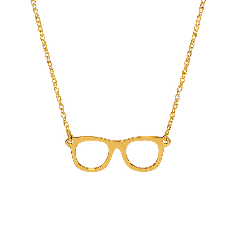 گردنبند طلا 18 عیار زنانه با زنجیر حلقهای (فلامینگو) گالری قو طلایی مدل عینک