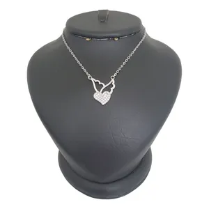 گردنبند نقره زنانه ترمه ۱ مدل بال و قلب کد smed 1018